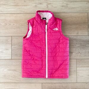 THE NORTH FACE GIRLS PINK QUILTED VEST SIZE 6